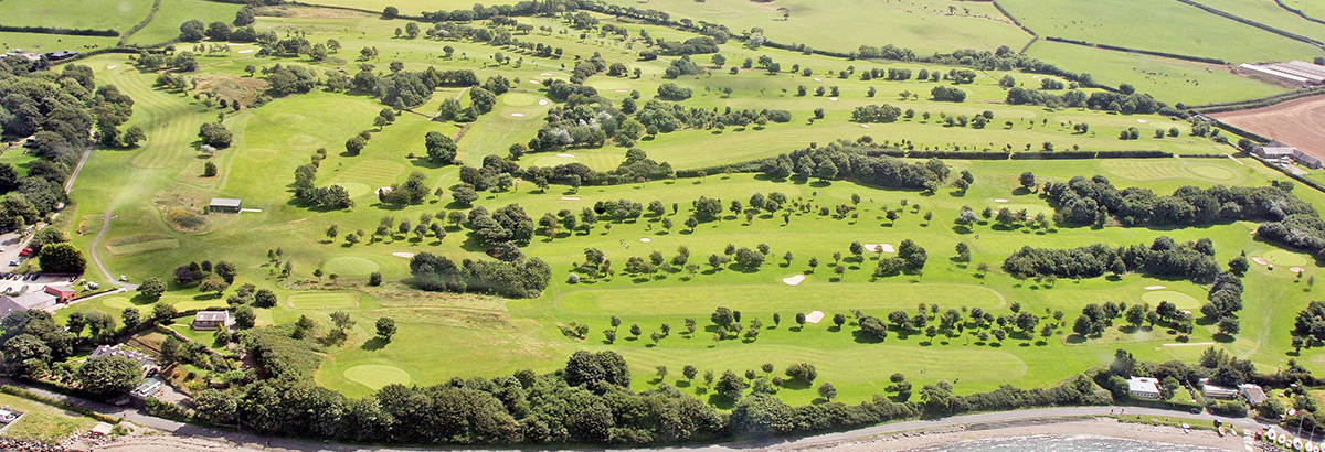 aerial view of golf course